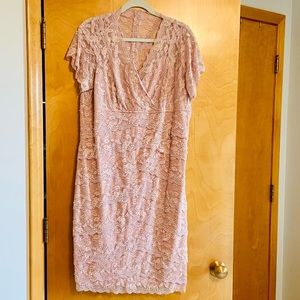 Marina Formal Champagne Pink Lace Dress